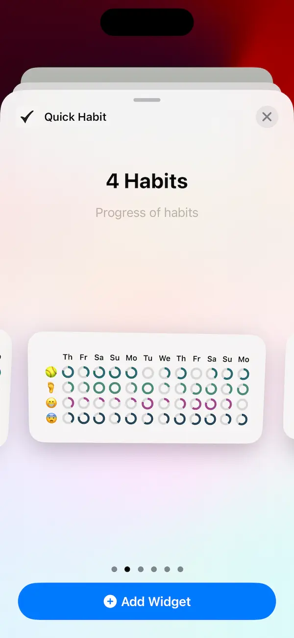Medium widget including 4 habits